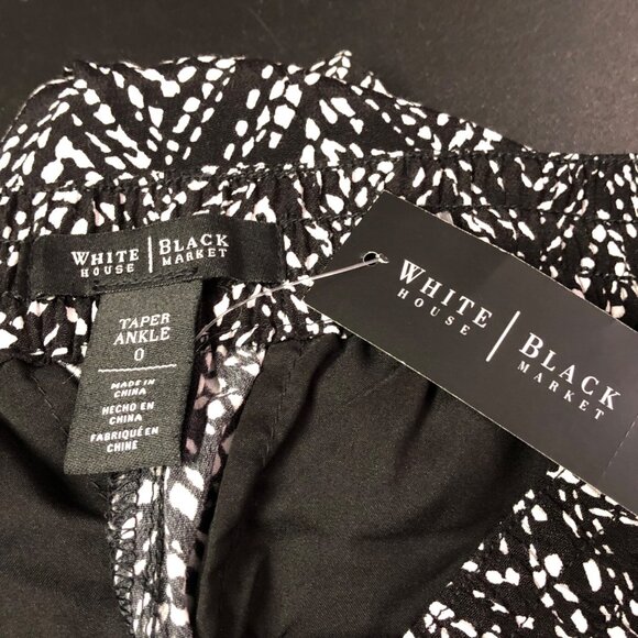 White House Black Market Pants - White House Black Market Drapey Printed Ankle Pull On Pants SIZE‎ 0 NWT